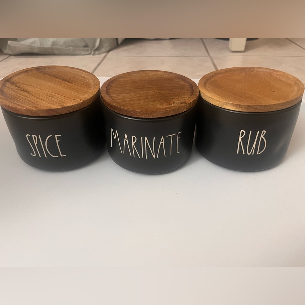 Rae Dunn Black and Brown Kitchen Canisters
